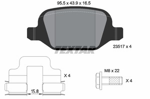 PADS TEXTAR REAR ALFA ROMEO 147 156 GT FIAT LINEA photo 2 - milautoparts-fr.ukrlive.com