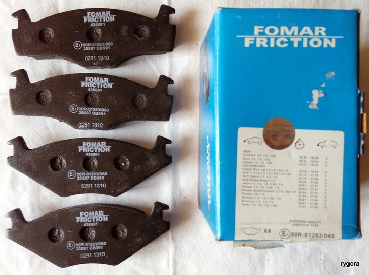 PADS BRAKE FRONT SEAT, VW FOMAR FO 436681 photo 1 - milautoparts-fr.ukrlive.com