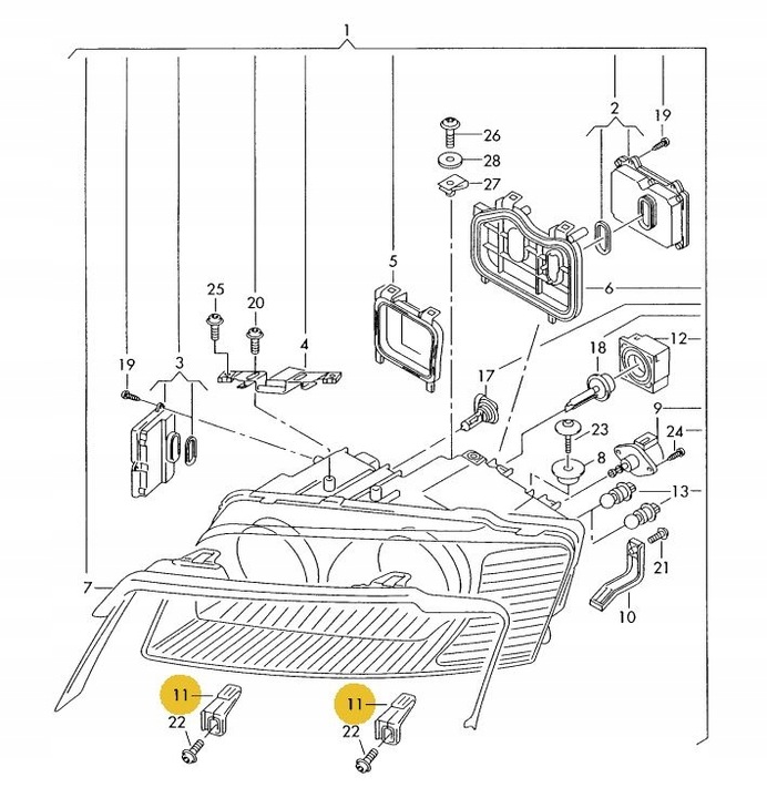 FIXATION FEUX AUDI A8 04- 13 photo 2 - milautoparts-fr.ukrlive.com