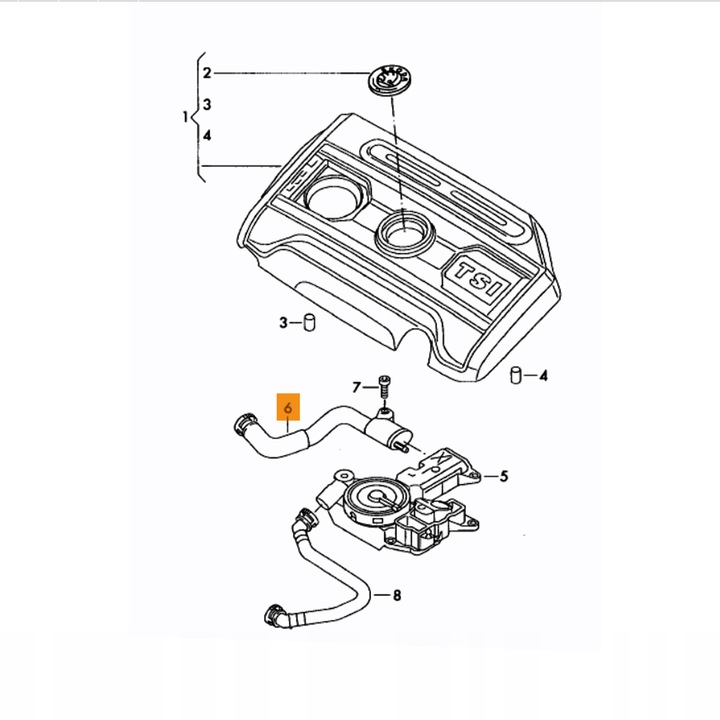 CABLE CRANKCASE VENT TUBES VW SEAT SKODA 06J103213B 06H103226A photo 5 - milautoparts-fr.ukrlive.com