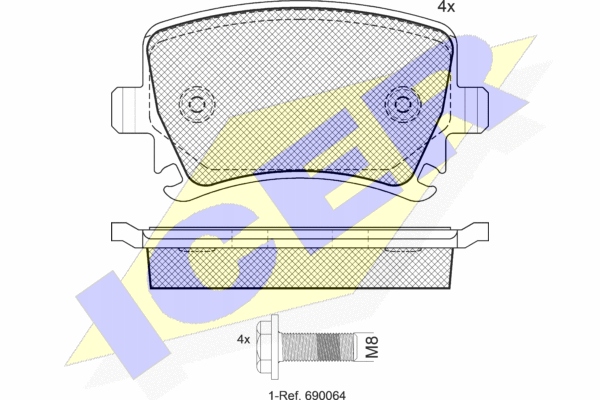 ICER 181600-703 SET PADS HAMULCOWYCH, photo 3 - milautoparts-fr.ukrlive.com