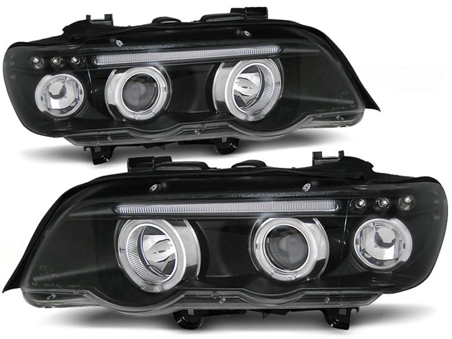 FEUX AVANT BMW X5 E53 99-03 LED ANGEL EYES ANNEAUX photo 2 - milautoparts-fr.ukrlive.com