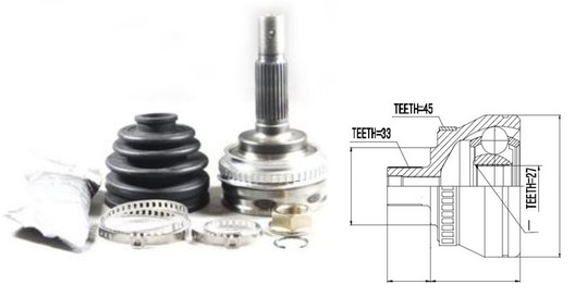 AXLE SWIVEL SKODA SUPERB AUDI A4 VW BORA 1.9 WSYLKA 24 photo 2 - milautoparts-fr.ukrlive.com