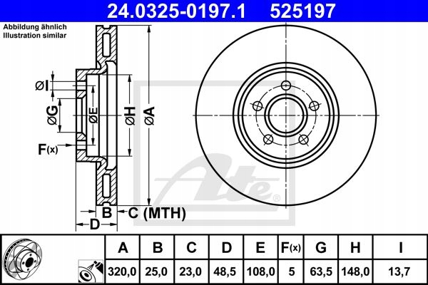 ATE POWER DISC DISCS P FOCUS 2 II 3 III ST 320MM photo 2 - milautoparts-fr.ukrlive.com