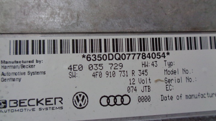 MODULE BLOC DE CONTRÔLE MMI 4E0035729 AUDI A6 C6 04-11R. photo 2 - milautoparts-fr.ukrlive.com