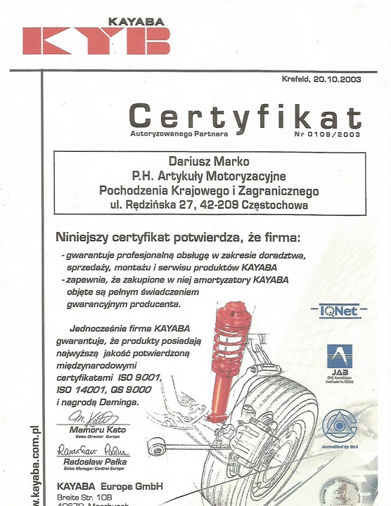 AMORTISSEUR RENAULT AVANT CLIO II 1.2I-1.9D KIT NIEZBEDNIK CONDUCTEUR #1