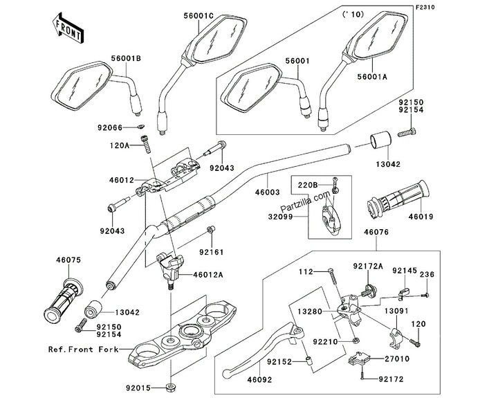 CAPTEUR POIGNEES ENSEMBLE D'EMBRAYAGE KAWASAKI ZRX 1100 1200 photo 2 - milautoparts-fr.ukrlive.com