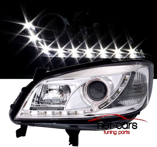 Фари opel zafira a 99-05 dayline led хром срібне, Ціна