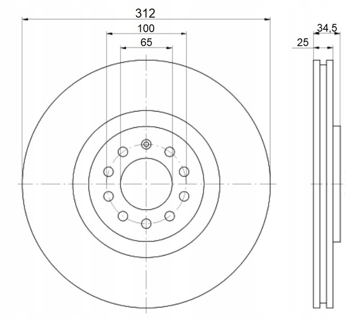 Диск тормозной перед 312x25 v mikoda, Цена