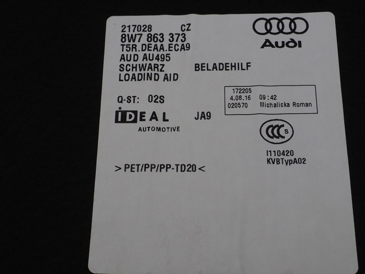 фото №5, Ap покрытие багажника 8w7863373 audi a5 cabrio
