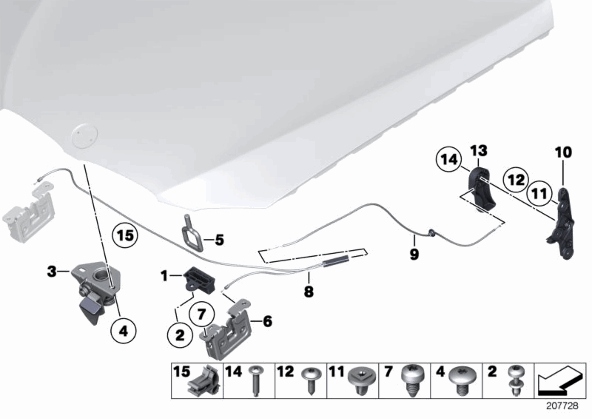 фото №8, Трос капот bmw x1 e84 e90 e91 e92 e93 320 318 316