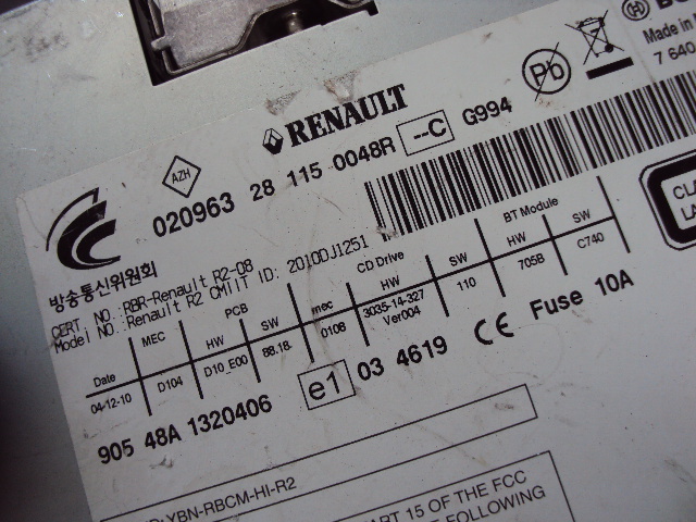 фото №6, Радіо renault latitude 281150048r