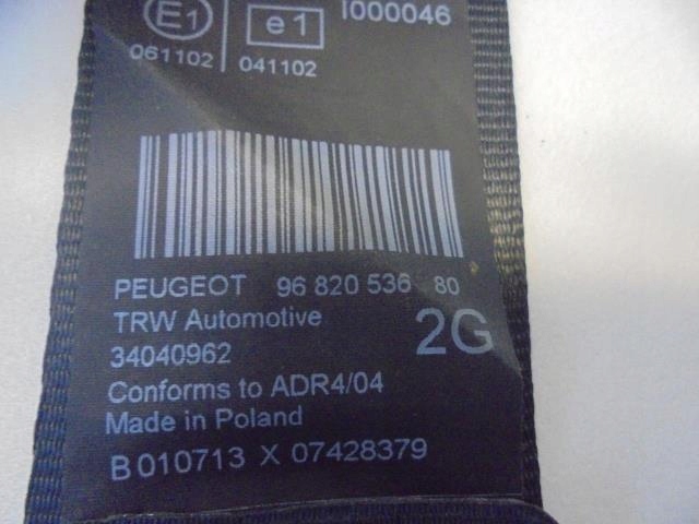 фото №3, Pas безопасности левый задняя peugeot 5008