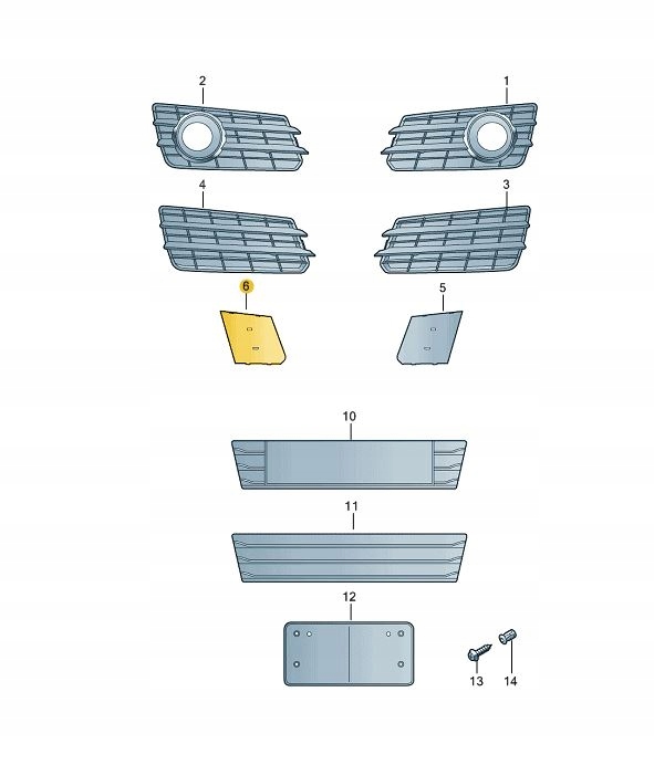 Заглушка решітка радіатора ґрати права audi a7 c7 sline aso Ціна