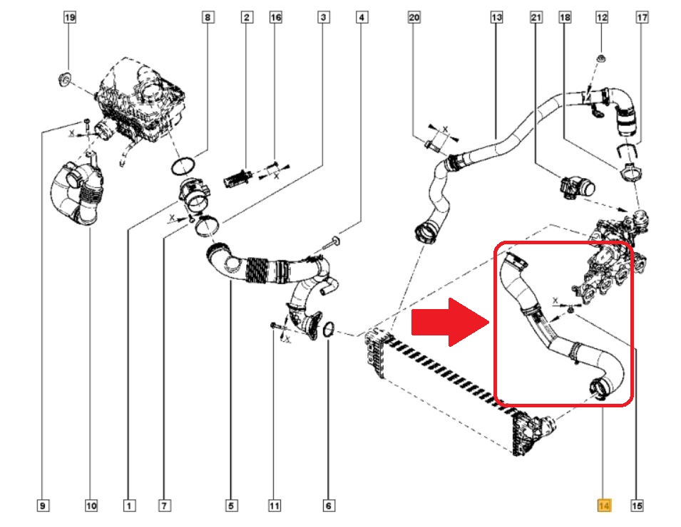 фото №8, Шланг труба turbo opel movano b 2.3 cdti 95524209