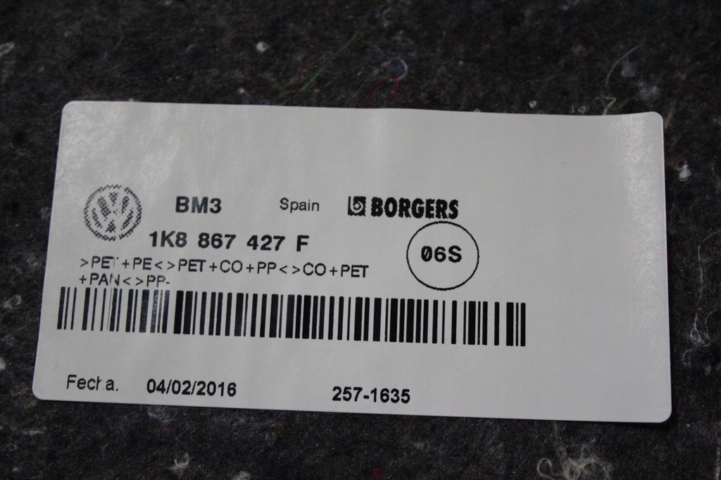 фото №7, Оббивка багажник vw scirocco 1k8867427 1k8867428