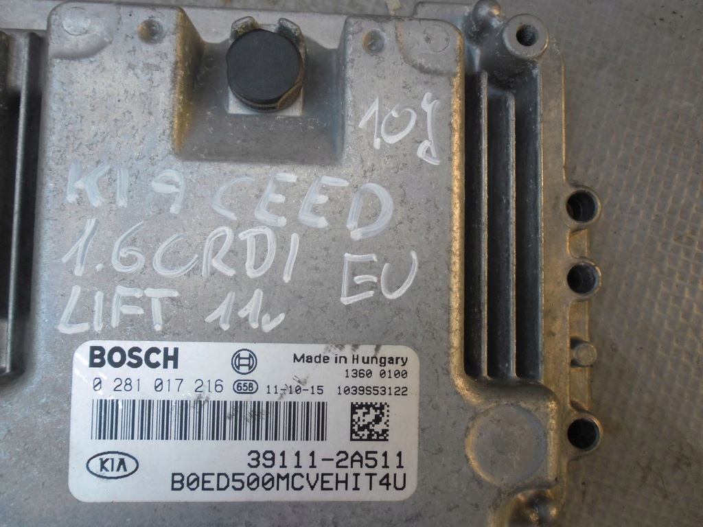фото №7, Бортовой компьютер блок управления 0281017216 kia ceed fl 1,6 crdi
